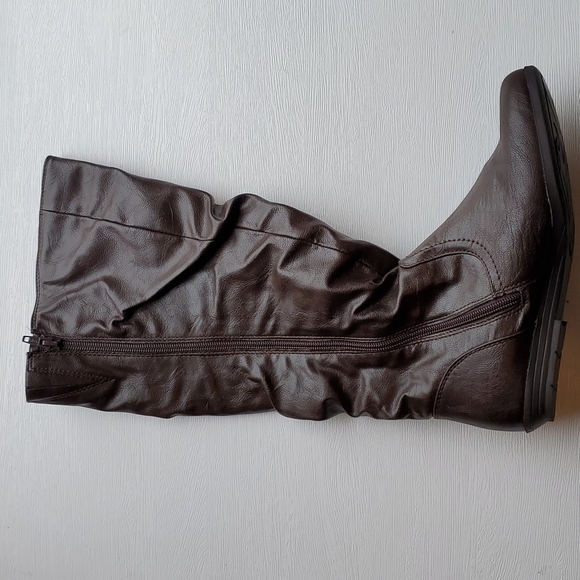 Cliffs by White Mountain Brown Faux Leather Mid Calf Fighter Boot 7.5 NWOT - Picture 4 of 7